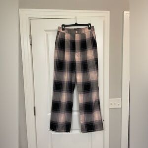 Urban Outfitters Checkered Trousers in Black and Pink